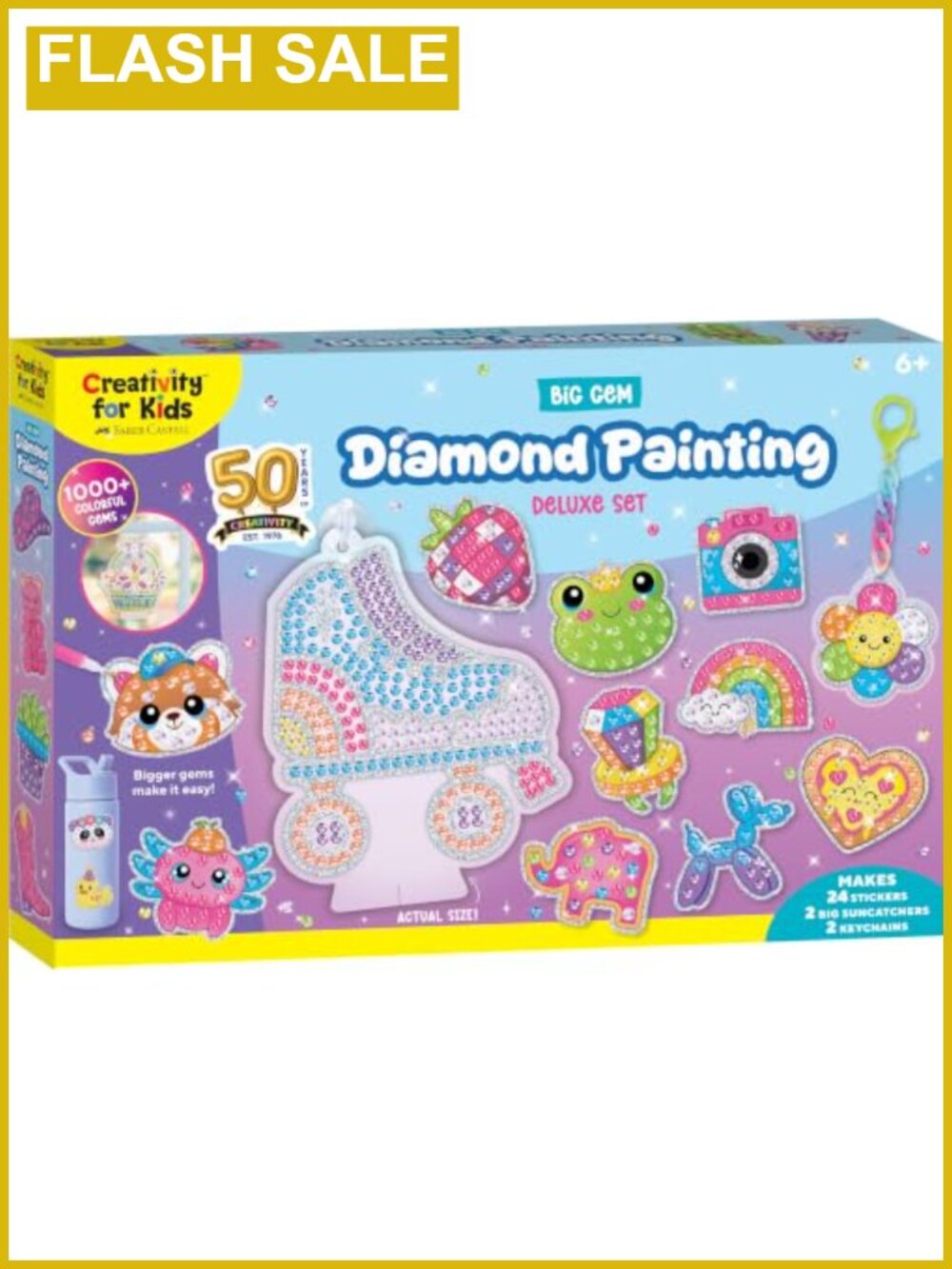 Big Gem Diamond Painting Kit for Kids Crafts Stickers Suncatchers Keychains